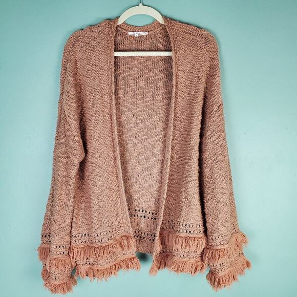 Tularosa Revolve Women's Camel Rumi Fringe Open Front Cardigan Size Small - Picture 1 of 6